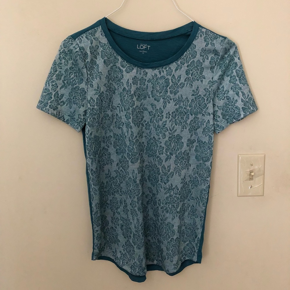 Teal floral LOFT tee